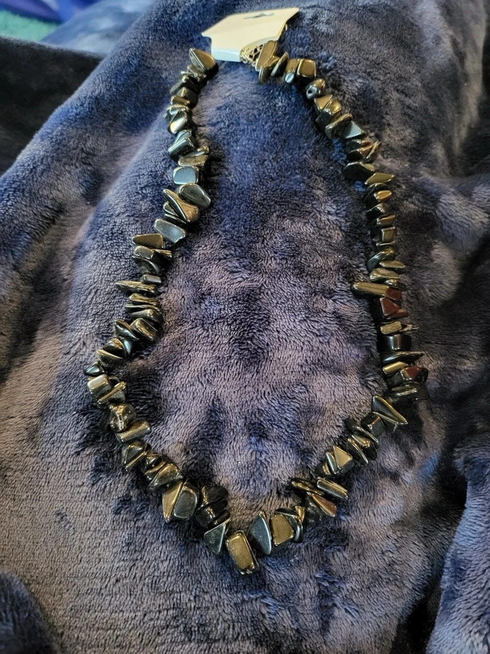 Black Stone Chunky Necklace NEW